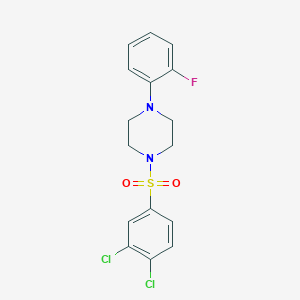 molecular formula C16H15Cl2FN2O2S B346616 1-[(3,4-Dichlorophenyl)sulfonyl]-4-(2-fluorophenyl)piperazine 