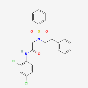 molecular formula C22H20Cl2N2O3S B3466170 N~1~-(2,4-dichlorophenyl)-N~2~-(2-phenylethyl)-N~2~-(phenylsulfonyl)glycinamide 