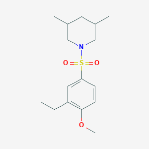 molecular formula C16H25NO3S B346620 1-(3-Ethyl-4-methoxybenzenesulfonyl)-3,5-dimethylpiperidine CAS No. 873587-37-2
