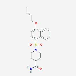 molecular formula C20H26N2O4S B346621 1-[(4-Butoxynaphthyl)sulfonyl]piperidine-4-carboxamide CAS No. 881482-32-2