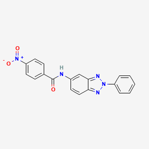 molecular formula C19H13N5O3 B3466210 4-nitro-N-(2-phenyl-2H-1,2,3-benzotriazol-5-yl)benzamide 