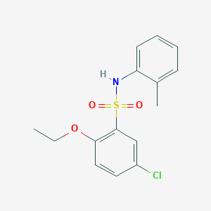 molecular formula C15H16ClNO3S B346623 5-chloro-2-ethoxy-N-(2-methylphenyl)benzenesulfonamide 