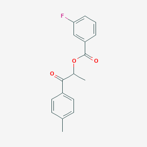 molecular formula C17H15FO3 B346624 1-Methyl-2-(4-methylphenyl)-2-oxoethyl 3-fluorobenzoate 