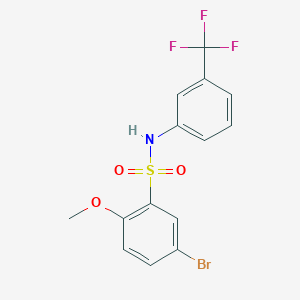 molecular formula C14H11BrF3NO3S B346625 5-bromo-2-methoxy-N-[3-(trifluoromethyl)phenyl]benzenesulfonamide CAS No. 929394-20-7