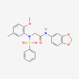 N~1~-1,3-benzodioxol-5-yl-N~2~-(2-methoxy-5-methylphenyl)-N~2~-(phenylsulfonyl)glycinamide