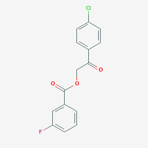 molecular formula C15H10ClFO3 B346627 2-(4-Chlorophenyl)-2-oxoethyl 3-fluorobenzoate 