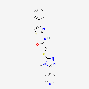 2-{[4-methyl-5-(4-pyridinyl)-4H-1,2,4-triazol-3-yl]thio}-N-(4-phenyl-1,3-thiazol-2-yl)acetamide