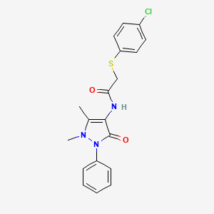 2-[(4-chlorophenyl)thio]-N-(1,5-dimethyl-3-oxo-2-phenyl-2,3-dihydro-1H-pyrazol-4-yl)acetamide