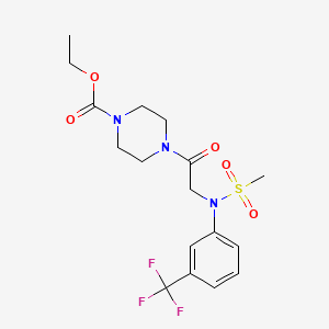 molecular formula C17H22F3N3O5S B3466326 ethyl 4-{N-(methylsulfonyl)-N-[3-(trifluoromethyl)phenyl]glycyl}-1-piperazinecarboxylate 