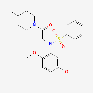 N-(2,5-dimethoxyphenyl)-N-[2-(4-methyl-1-piperidinyl)-2-oxoethyl]benzenesulfonamide