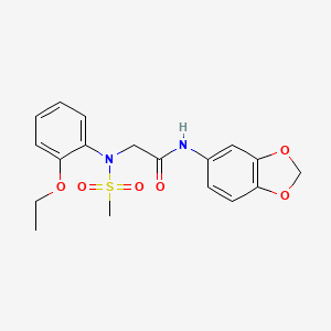 molecular formula C18H20N2O6S B3466370 N~1~-1,3-benzodioxol-5-yl-N~2~-(2-ethoxyphenyl)-N~2~-(methylsulfonyl)glycinamide 