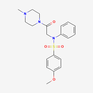 molecular formula C20H25N3O4S B3466375 4-methoxy-N-[2-(4-methyl-1-piperazinyl)-2-oxoethyl]-N-phenylbenzenesulfonamide 