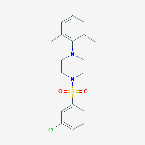molecular formula C18H21ClN2O2S B346638 1-(3-Chlorophenyl)sulfonyl-4-(2,6-dimethylphenyl)piperazine CAS No. 886138-31-4