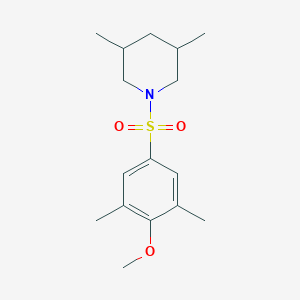 molecular formula C16H25NO3S B346639 1-[(4-Methoxy-3,5-dimethylphenyl)sulfonyl]-3,5-dimethylpiperidine CAS No. 898647-66-0