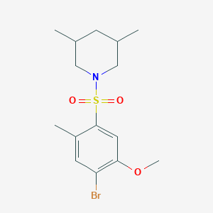 molecular formula C15H22BrNO3S B346641 1-[(4-Bromo-5-methoxy-2-methylphenyl)sulfonyl]-3,5-dimethylpiperidine CAS No. 898647-04-6