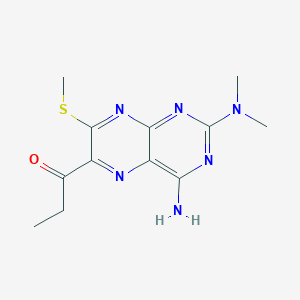 molecular formula C12H16N6OS B346647 1-[4-Amino-2-(dimethylamino)-7-(methylsulfanyl)-6-pteridinyl]-1-propanone 