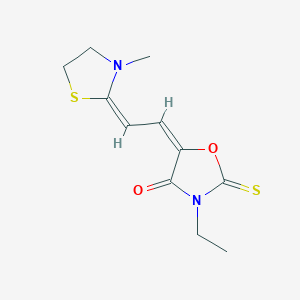 molecular formula C11H14N2O2S2 B346648 4-Oxazolidinone, 3-ethyl-5-[(3-methyl-2-thiazolidinylidene)ethylidene]-2-thioxo- CAS No. 35795-44-9