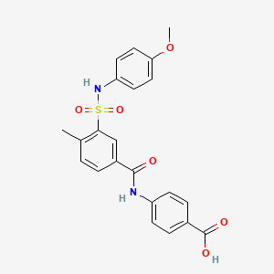 molecular formula C22H20N2O6S B3466501 4-[(3-{[(4-methoxyphenyl)amino]sulfonyl}-4-methylbenzoyl)amino]benzoic acid 