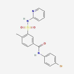 molecular formula C19H16BrN3O3S B3466517 N-(4-bromophenyl)-4-methyl-3-[(2-pyridinylamino)sulfonyl]benzamide 