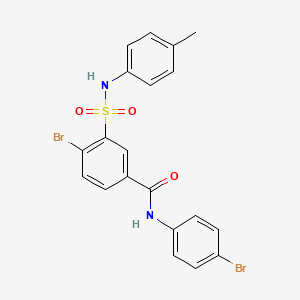 molecular formula C20H16Br2N2O3S B3466518 4-bromo-N-(4-bromophenyl)-3-{[(4-methylphenyl)amino]sulfonyl}benzamide 