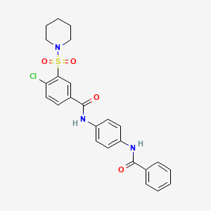 N-[4-(benzoylamino)phenyl]-4-chloro-3-(1-piperidinylsulfonyl)benzamide