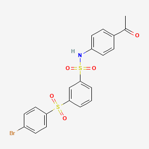 molecular formula C20H16BrNO5S2 B3466535 N-(4-acetylphenyl)-3-[(4-bromophenyl)sulfonyl]benzenesulfonamide 