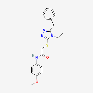 molecular formula C20H22N4O2S B3466557 2-[(5-benzyl-4-ethyl-4H-1,2,4-triazol-3-yl)thio]-N-(4-methoxyphenyl)acetamide 