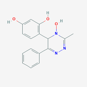 molecular formula C16H15N3O3 B346657 3-Methyl-5-(2,4-dihydroxyphenyl)-6-phenyl-4,5-dihydro-1,2,4-triazin-4-ol 