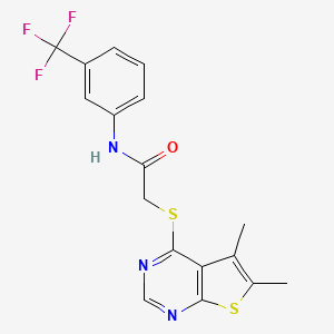 2-[(5,6-dimethylthieno[2,3-d]pyrimidin-4-yl)thio]-N-[3-(trifluoromethyl)phenyl]acetamide