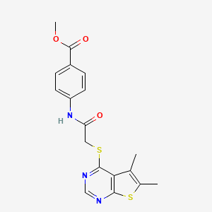 methyl 4-({[(5,6-dimethylthieno[2,3-d]pyrimidin-4-yl)thio]acetyl}amino)benzoate