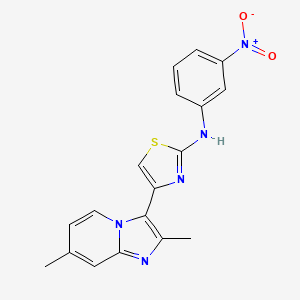 4-(2,7-dimethylimidazo[1,2-a]pyridin-3-yl)-N-(3-nitrophenyl)-1,3-thiazol-2-amine