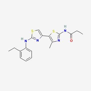 molecular formula C18H20N4OS2 B3466603 N-{2-[(2-ethylphenyl)amino]-4'-methyl-4,5'-bi-1,3-thiazol-2'-yl}propanamide 