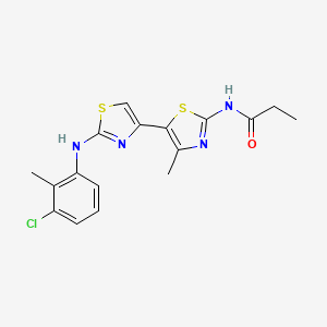 molecular formula C17H17ClN4OS2 B3466625 N-{2-[(3-chloro-2-methylphenyl)amino]-4'-methyl-4,5'-bi-1,3-thiazol-2'-yl}propanamide 