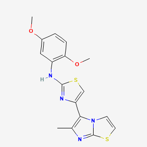 molecular formula C17H16N4O2S2 B3466647 N-(2,5-dimethoxyphenyl)-4-(6-methylimidazo[2,1-b][1,3]thiazol-5-yl)-1,3-thiazol-2-amine 