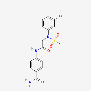 4-{[N-(3-methoxyphenyl)-N-(methylsulfonyl)glycyl]amino}benzamide