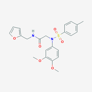 molecular formula C22H24N2O6S B346677 2-[(3,4-Dimethoxy-phenyl)-(toluene-4-sulfonyl)-amino]-N-furan-2-ylmethyl-acetamide 