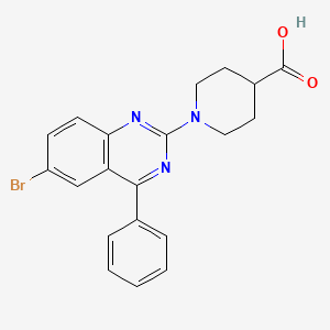 1-(6-bromo-4-phenyl-2-quinazolinyl)-4-piperidinecarboxylic acid