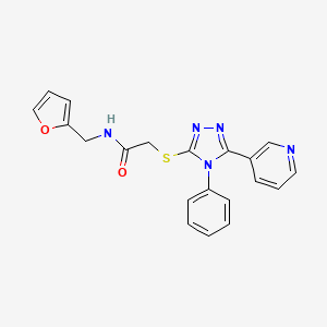 molecular formula C20H17N5O2S B3466800 N-(2-furylmethyl)-2-{[4-phenyl-5-(3-pyridinyl)-4H-1,2,4-triazol-3-yl]thio}acetamide 