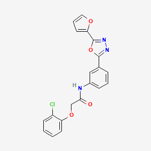 2-(2-chlorophenoxy)-N-{3-[5-(2-furyl)-1,3,4-oxadiazol-2-yl]phenyl}acetamide