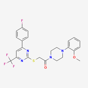 molecular formula C24H22F4N4O2S B3466848 4-(4-fluorophenyl)-2-({2-[4-(2-methoxyphenyl)-1-piperazinyl]-2-oxoethyl}thio)-6-(trifluoromethyl)pyrimidine 