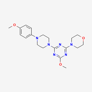 molecular formula C19H26N6O3 B3466871 2-methoxy-4-[4-(4-methoxyphenyl)-1-piperazinyl]-6-(4-morpholinyl)-1,3,5-triazine 