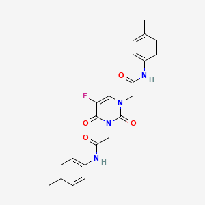 molecular formula C22H21FN4O4 B3466886 2,2'-(5-fluoro-2,4-dioxo-1,3(2H,4H)-pyrimidinediyl)bis[N-(4-methylphenyl)acetamide] 