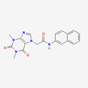 molecular formula C19H17N5O3 B3466894 2-(1,3-dimethyl-2,6-dioxo-1,2,3,6-tetrahydro-7H-purin-7-yl)-N-2-naphthylacetamide 