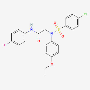 molecular formula C22H20ClFN2O4S B3466902 N~2~-[(4-chlorophenyl)sulfonyl]-N~2~-(4-ethoxyphenyl)-N~1~-(4-fluorophenyl)glycinamide 