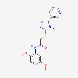 molecular formula C18H19N5O3S B3466908 N-(2,5-dimethoxyphenyl)-2-{[4-methyl-5-(3-pyridinyl)-4H-1,2,4-triazol-3-yl]thio}acetamide 