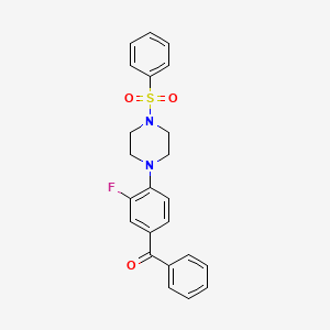 molecular formula C23H21FN2O3S B3466921 {3-fluoro-4-[4-(phenylsulfonyl)-1-piperazinyl]phenyl}(phenyl)methanone 