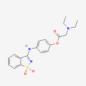 molecular formula C19H21N3O4S B3466923 4-[(1,1-dioxido-1,2-benzisothiazol-3-yl)amino]phenyl N,N-diethylglycinate 