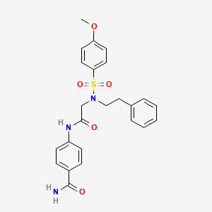 molecular formula C24H25N3O5S B3466964 4-{[N-[(4-methoxyphenyl)sulfonyl]-N-(2-phenylethyl)glycyl]amino}benzamide 