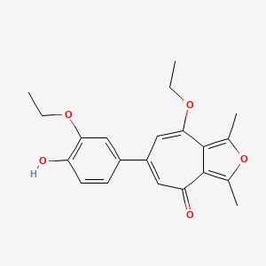 molecular formula C21H22O5 B3467020 8-ethoxy-6-(3-ethoxy-4-hydroxyphenyl)-1,3-dimethyl-4H-cyclohepta[c]furan-4-one 