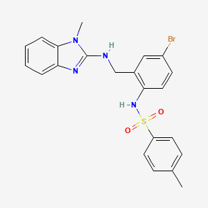 molecular formula C22H21BrN4O2S B3467077 N-(4-bromo-2-{[(1-methyl-1H-benzimidazol-2-yl)amino]methyl}phenyl)-4-methylbenzenesulfonamide 